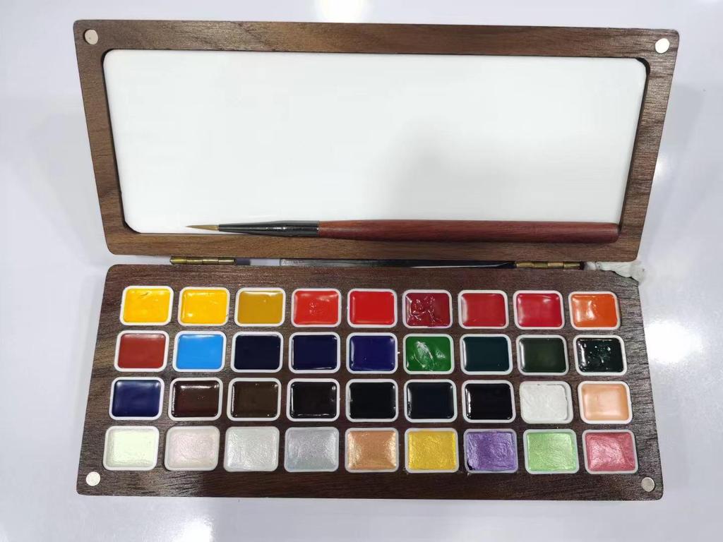 36-Color Solid Watercolor Paint Set for Professional Fine Art, Acrylic Painting, Nail Art, and Ombre Effects