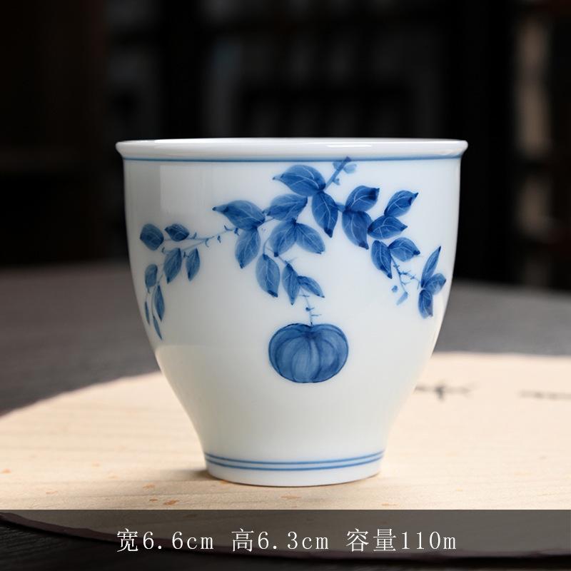 Hand-painted Ceramic Master Antique Blue and White Home Kung Fu Set Tasting Single Cup Bowl Large Tea Bo