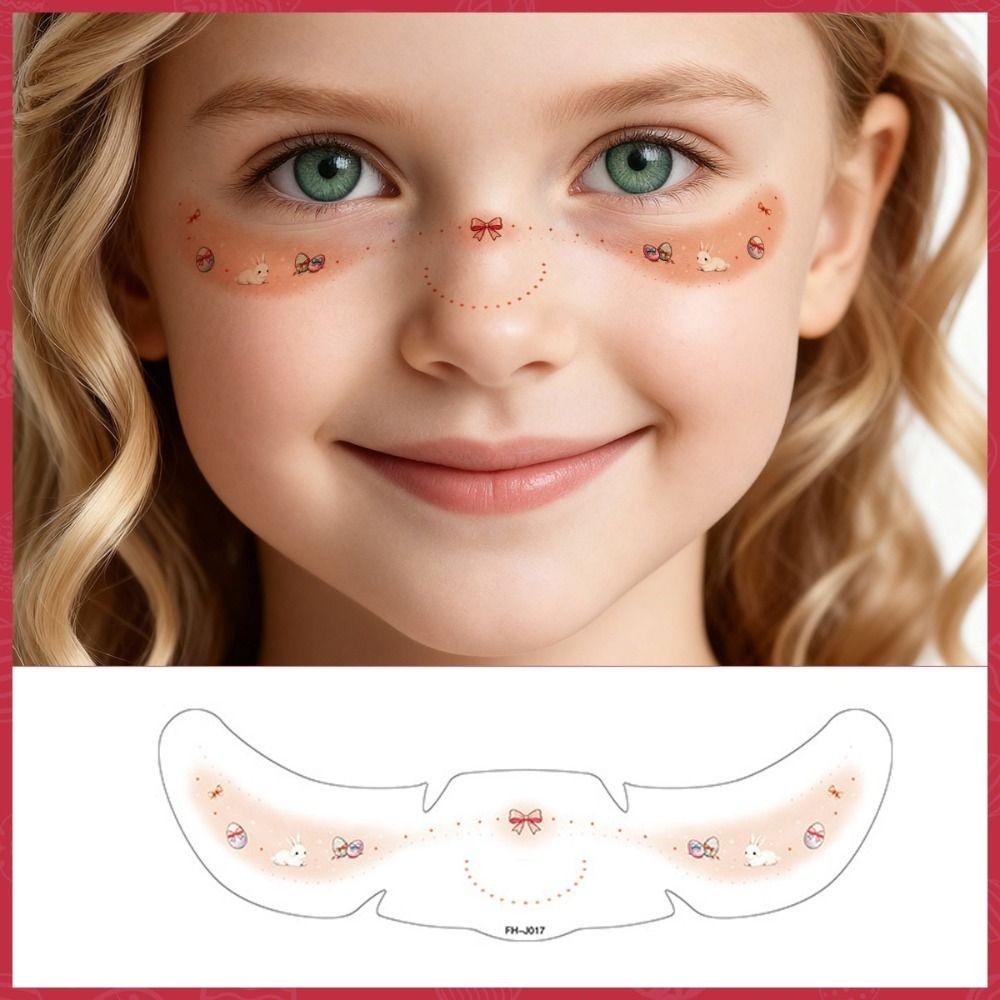 Long Lasting Easter Face Stickers Rabbit Freckle Tattoo Face Temporary Tattoo  Music Festival