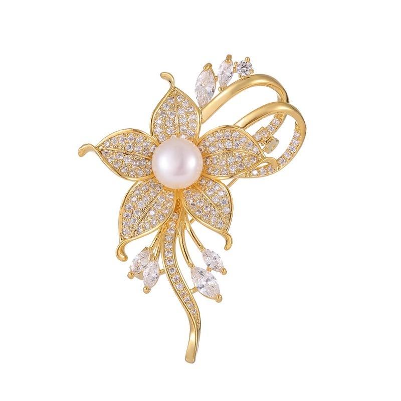 Flower Pearl Brooch, Elegant Suit, Anti-exposure Pin, Brooch, Secure Clothes, Corsage
