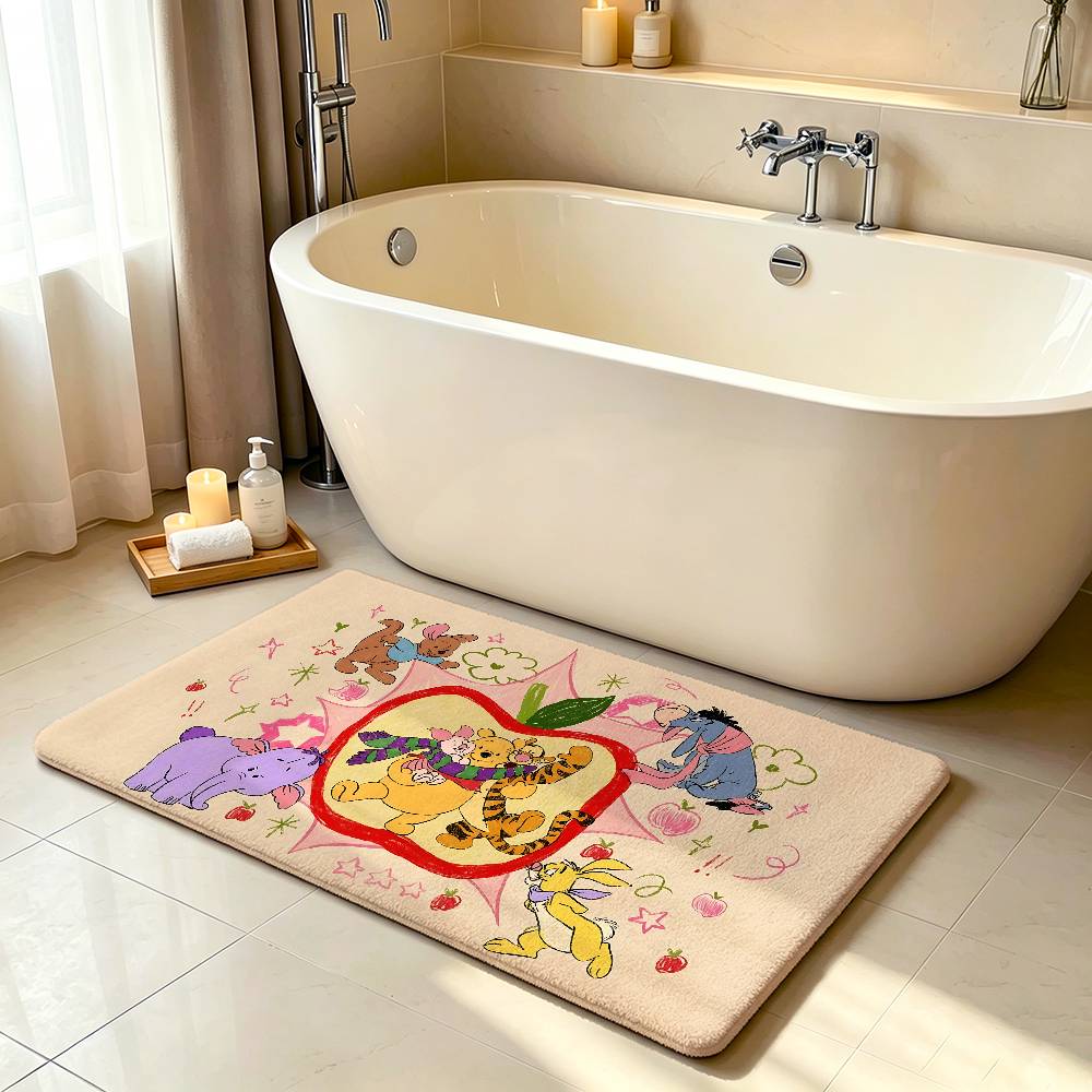 Classic Cartoon-W-wInnie The Pooh-S Kawaii Carpet Bathroom Anti-slip Mat Door Mat Home Decoration Mat Entrance Scratch-resistant