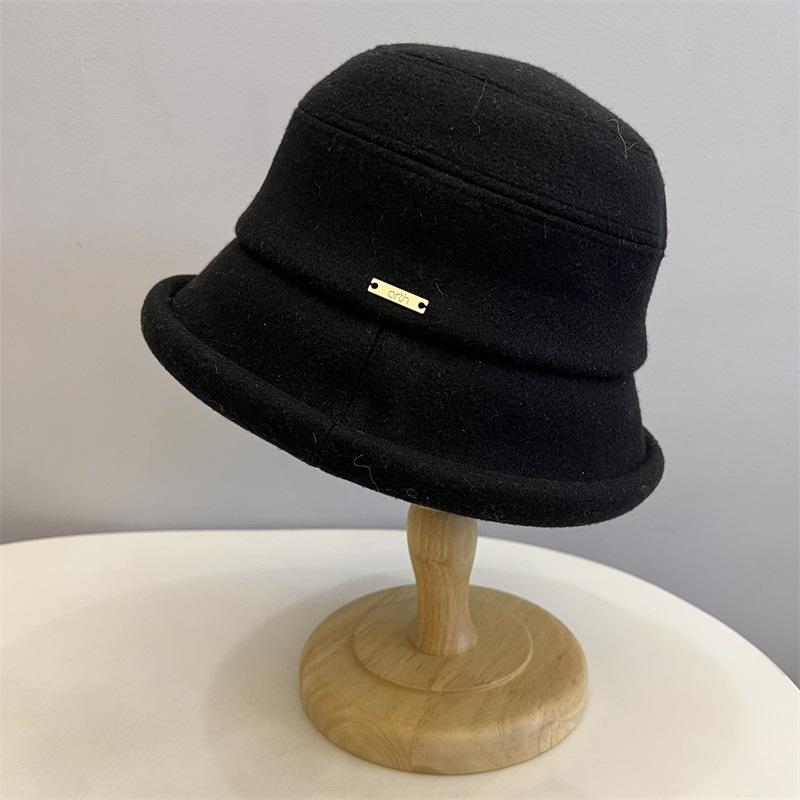 Curled wool woolen basin hat clothing with autumn and winter retro warm fisherman hat