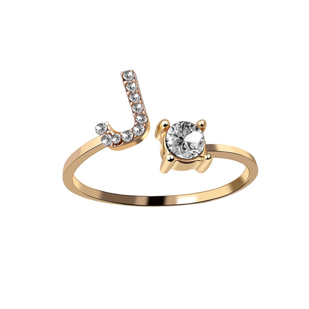 Exquisite Fashion 26 English Alphabet Style Ring Letter Fashion Copper Ring