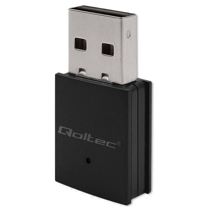 Qoltec External Network Card | Fast USB DUAL Wi-Fi Adapter | 2 X 2dBi | Standard AC | USB 3.0 | 1200Mb/ | 2.4GHz | 5GHz