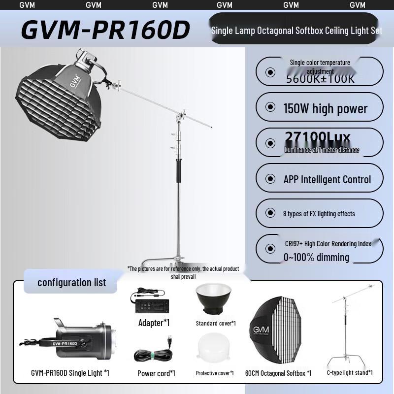 GVM 150W RGB LED Video Light with Octagonal Softbox