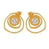 Niche French Geometric Rose Zirconia Hoop Earrings - Colorfast Titanium & Stainless Steel Jewelry for Women