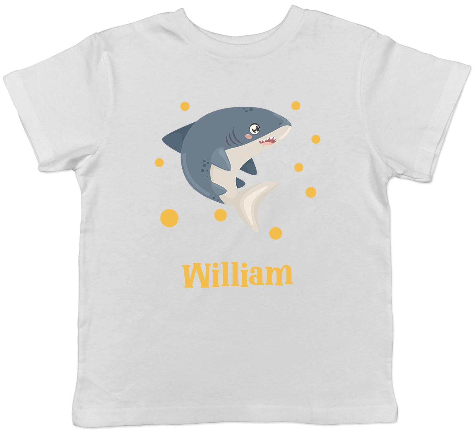 

Personalised Shark Kids T-Shirt Any Name Ocean Sea Beach Childrens Boy Girl Gift 120