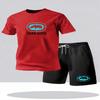 Men's Casual T-shirt and Shorts Two-piece Loose Fit Men's Short Sleeved Breathable Sports Set Two-piece Set, with Comfortable and Soft Fabric