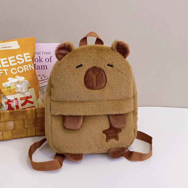 Plüsch-Cartoon-Rucksack für Kinder mit Air-Cushion-Trägern und Comic-Design für den Schulgebrauch