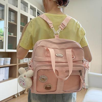 Studenten Umhängetasche College-Stil Damen Rucksack mit großem Fassungsvermögen Multifunktionale Umhängetasche