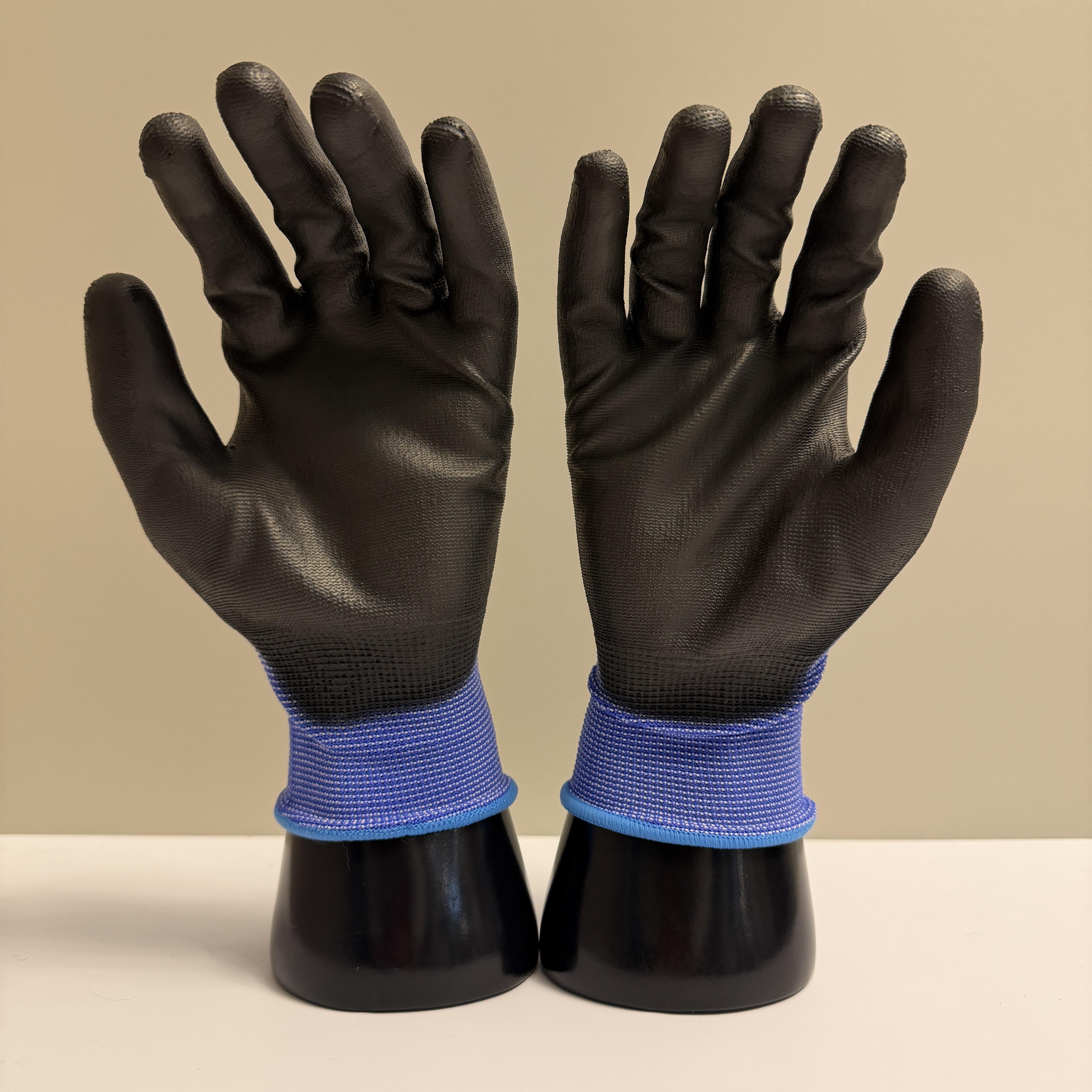 Low MOQ PU Dipped Work Gloves | OEM Custom LOGO PU Coated Safety Gloves for Warehouse & Assembly (Black,Customized Size)