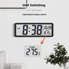 Multifunction Battery Powered Lcd Digital Wall Clock Time Temperature Date Desktop Table Clock 12/24H Lcd Clock For Living Room