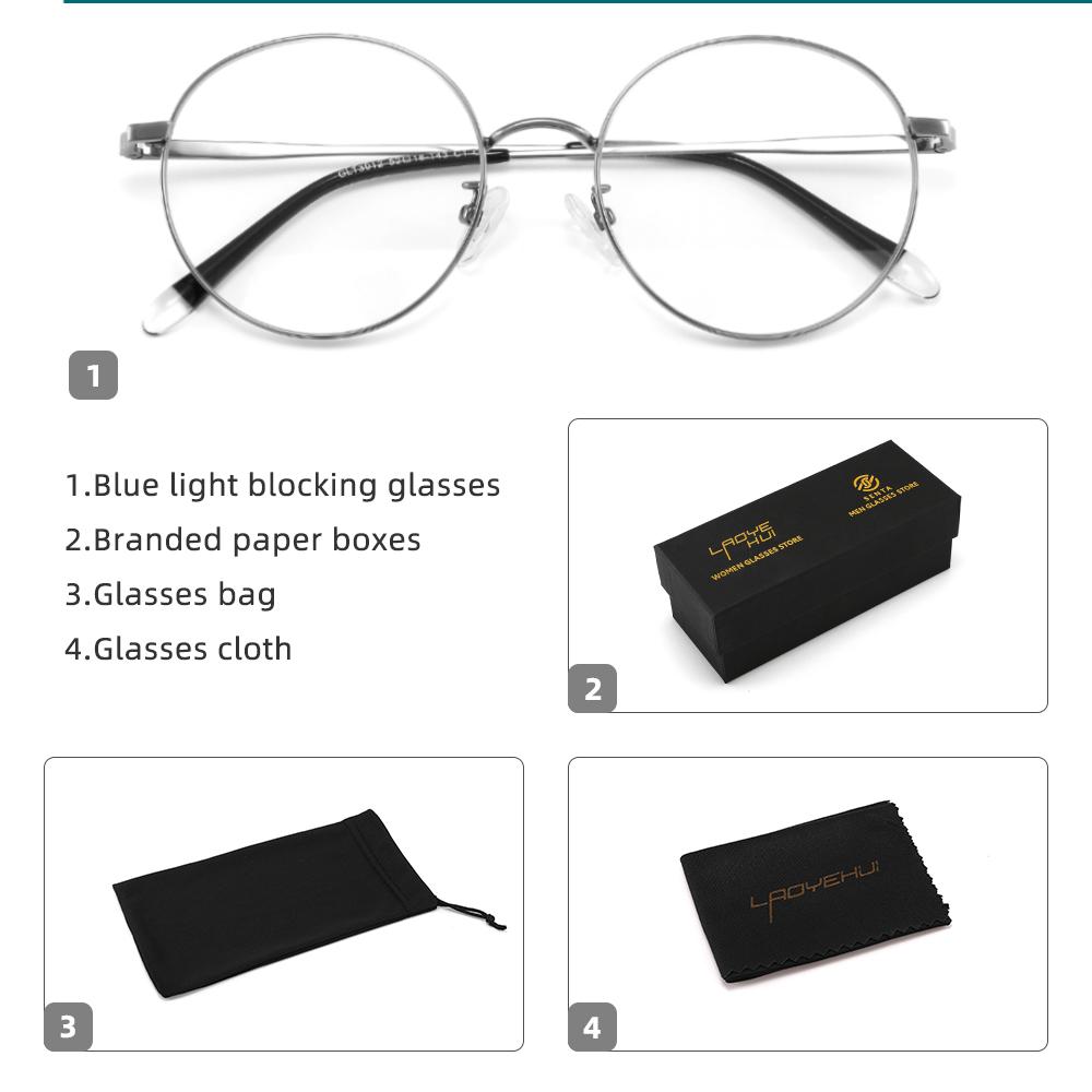 Round Blue Light Glasses Men Trendy Vintage Titanium Frame Women's Eyepieces Decorative Glasses Man Style Accessories for Women