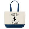 Sac Shopping - PLANETEE - Grand Sac Courses Cabas - Fond Bleu J'peux Pas Canoë - Coton 40x45 Cm - Fabriqué En France