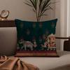 Art Sari Fabric Pillow Case Anti-dustmite Pillowcase Invisible zipper silky short plush Sofa cushion cover