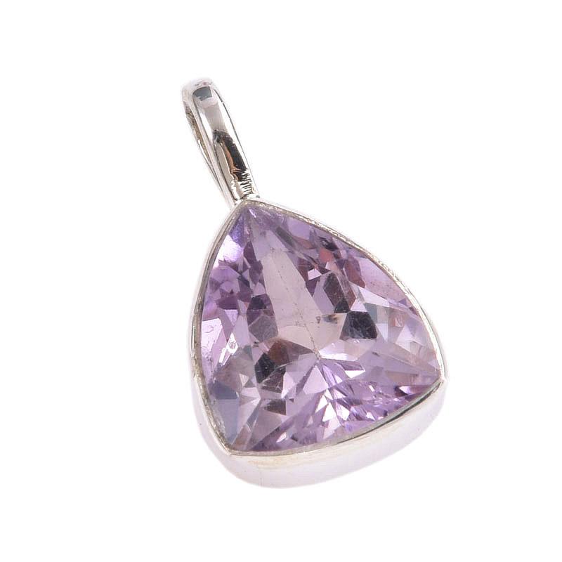 Natural Pink Amethyst Gemstone 925 Solid Sterling Silver Jewelry Pendant 1" T0K28