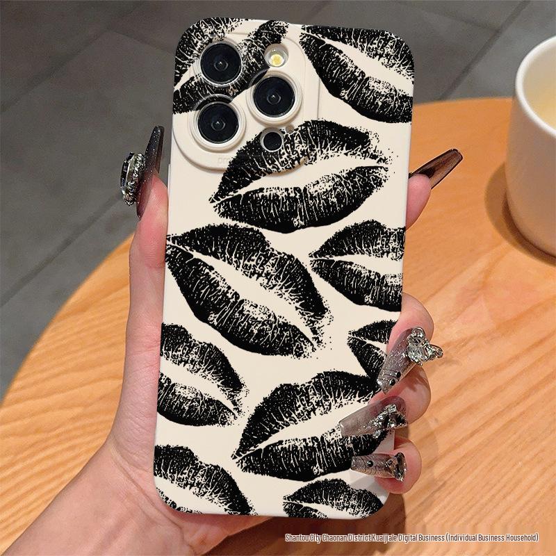 Trendy Lip Print Full Coverage Case for iPhone 14/13/12/11/17/16/15