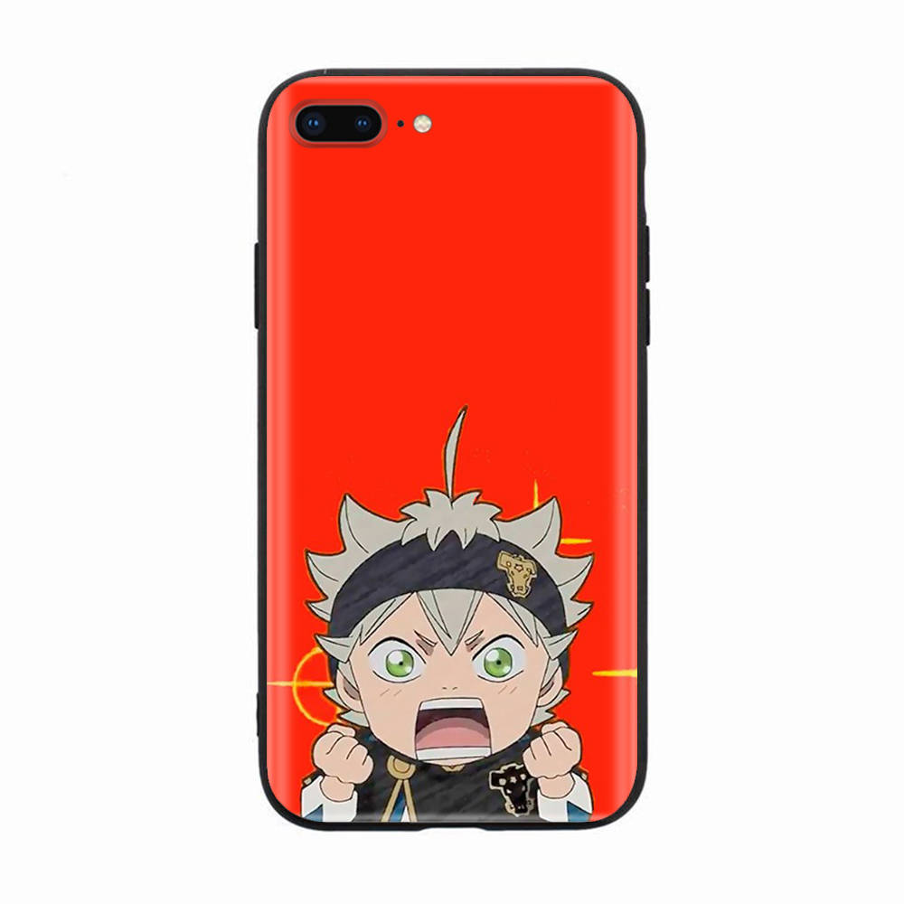 Husă neagră pentru Xiaomi Redmi 13C Note 9 iPhone XR 7 8 14 15 11 12 13 X XS Pro Max Samsung A25 S23 S24 FE Ultra Plus Black Clover