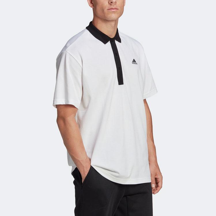 adidas Polo Shirts Men's White Polo Collar Moderate Straight Fit HY5516