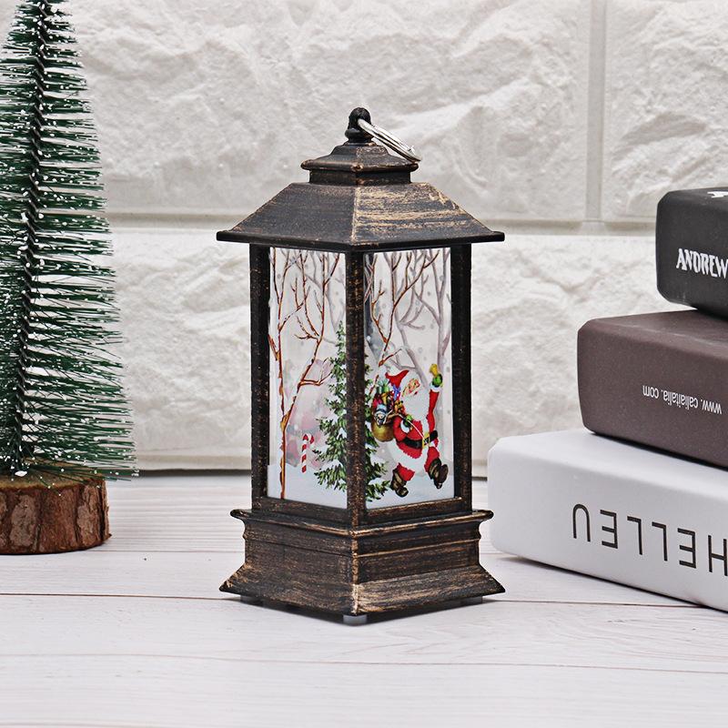 Christmas LED Retro Small Oil Lights Portable Simulation Kerosene Lamp Pot Shaped Luminous Wind Lantern Decorative Ornaments