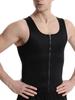 Men's Plus Size Tummy Control Waist Trainer Vest - Sweat Enhancing Fitness Shaper with Zipper