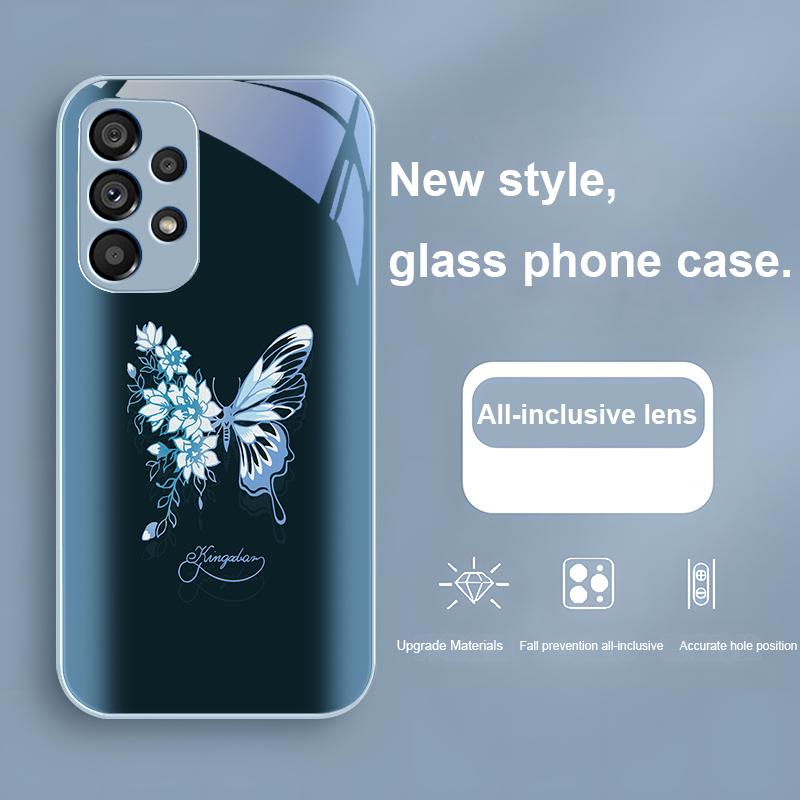 Verde Mariposa Pentru Samsung Galaxy Note 8 9 S10 Plus S20 S21 FE S23 Ultra A70 72 73 50 51 52 53 Carcasă Telefon din Sticlă Călită