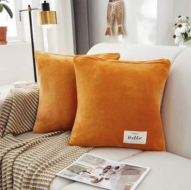 

Solid Color Velvet Cushion Cover Candy Color Throw Pillow Case For Sofa Office Party Decor Sofa Pillow Case Home Decor 1PCS 45x45 1pcs оранжевый