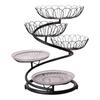 5 Tier Fruit Basket Bowl Fruits Stand Holder Organizer Storage Baskets Metal Wire