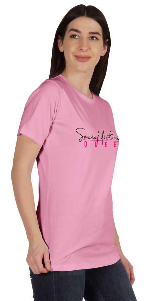 Inkmeso Social Distance Queen Graphic Tshirt Short Sleeve Women Casual Tee