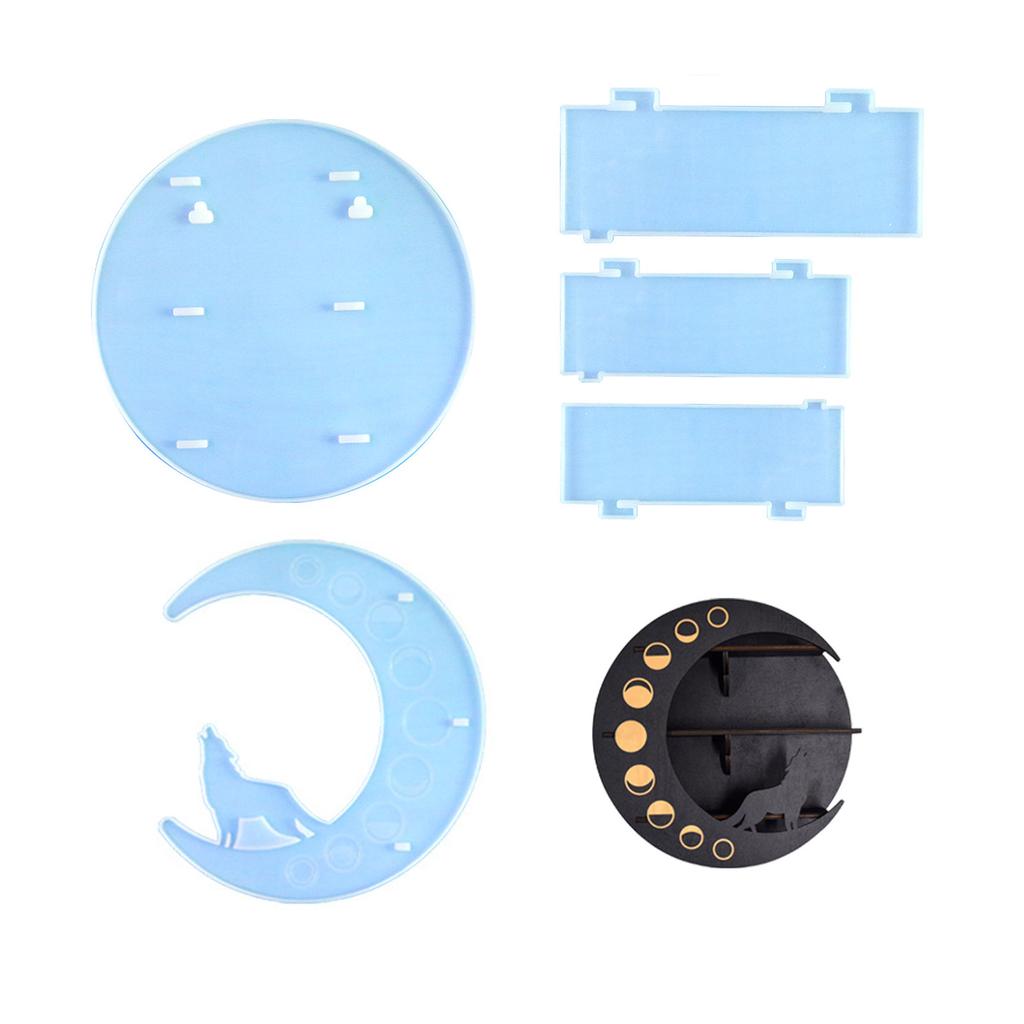 Ornament Molds Silicone Storage Rack Mold Moon Shape Wall Storage Shelf Moulds Silicone Material for DIY Making Crafts