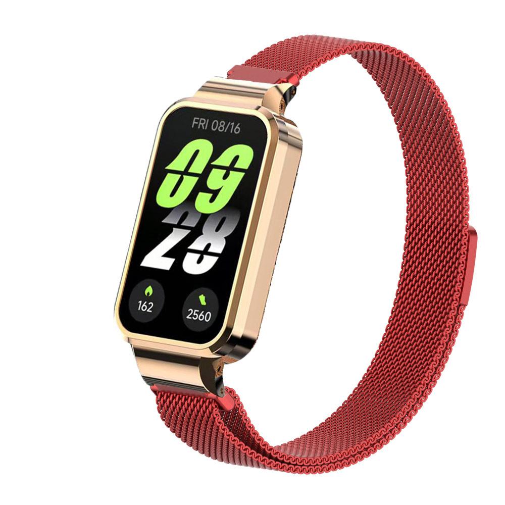 Xiaomi Smart Band 9 Active İçin Milan Kordon Metal Koruyucu Kılıf Tampon Manyetik Halka Bileklik Redmi band 3Watch İçin