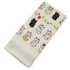 Kontex Imabari Towel Face Towel, "Nunogoyomi" Lucky Cat Design, Sand Beige, 33 X 100 Cm, 39680