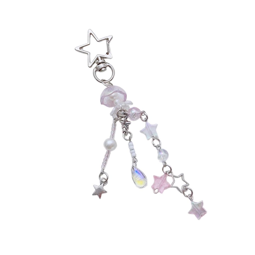 Multipurpose Star Blossom Beaded Phone Charm Strap Trendy Multiuse Keychain for Trendy Women Stylish Outfits Daily Use