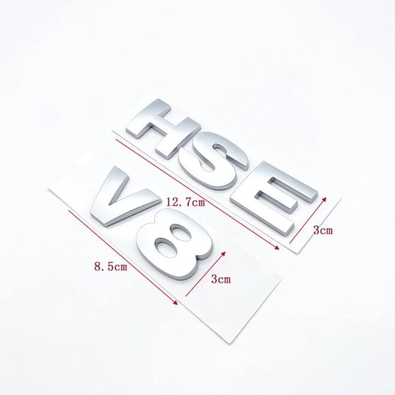 Auto 3D ABS V8 HSE Zadní kufr Slova Písmeno Logo Emblém Odznak Samolepka Samolepka pro Land Rover Discovery 3 4 Freelander 2 Příslušenství
