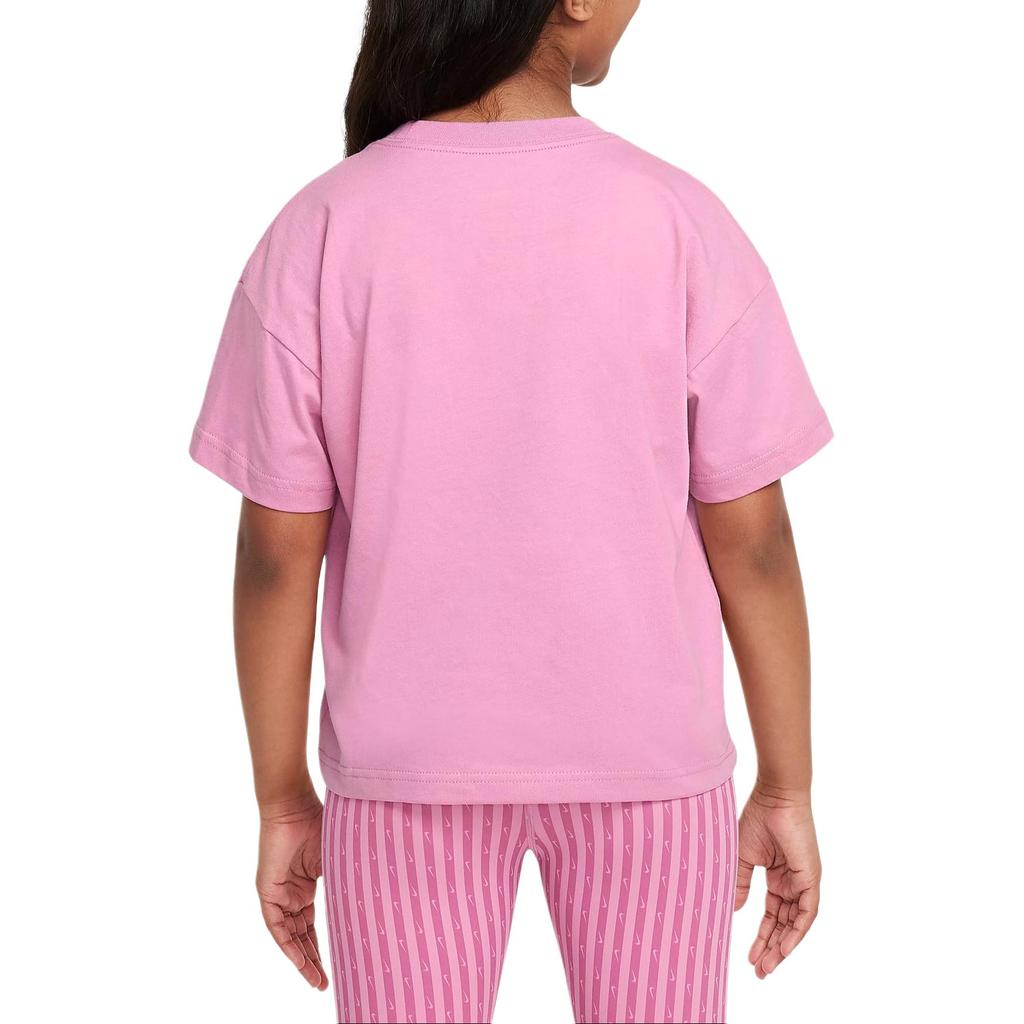 Nike Sportswear Essentials Soft Comfortable Casual Short Sleeve T-Shirt Flamingo Pink Kids Tops FZ5561-646