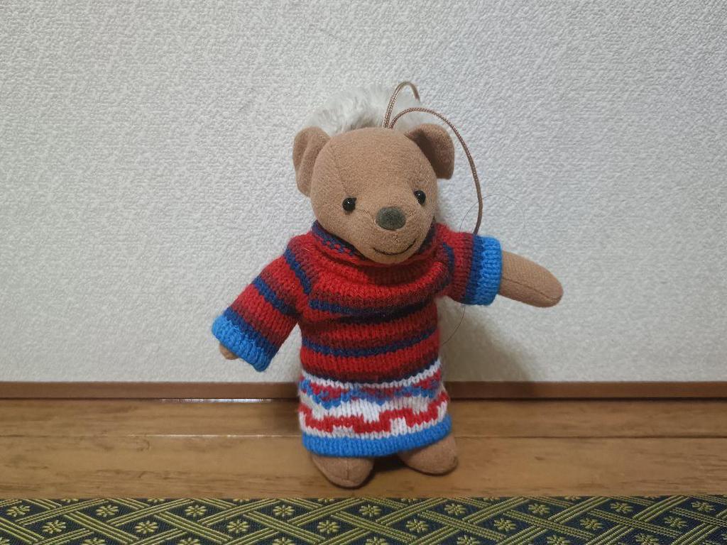 [USED] Bear, Teddy Bear, Plush Toy, Mascot, Knit, Strap