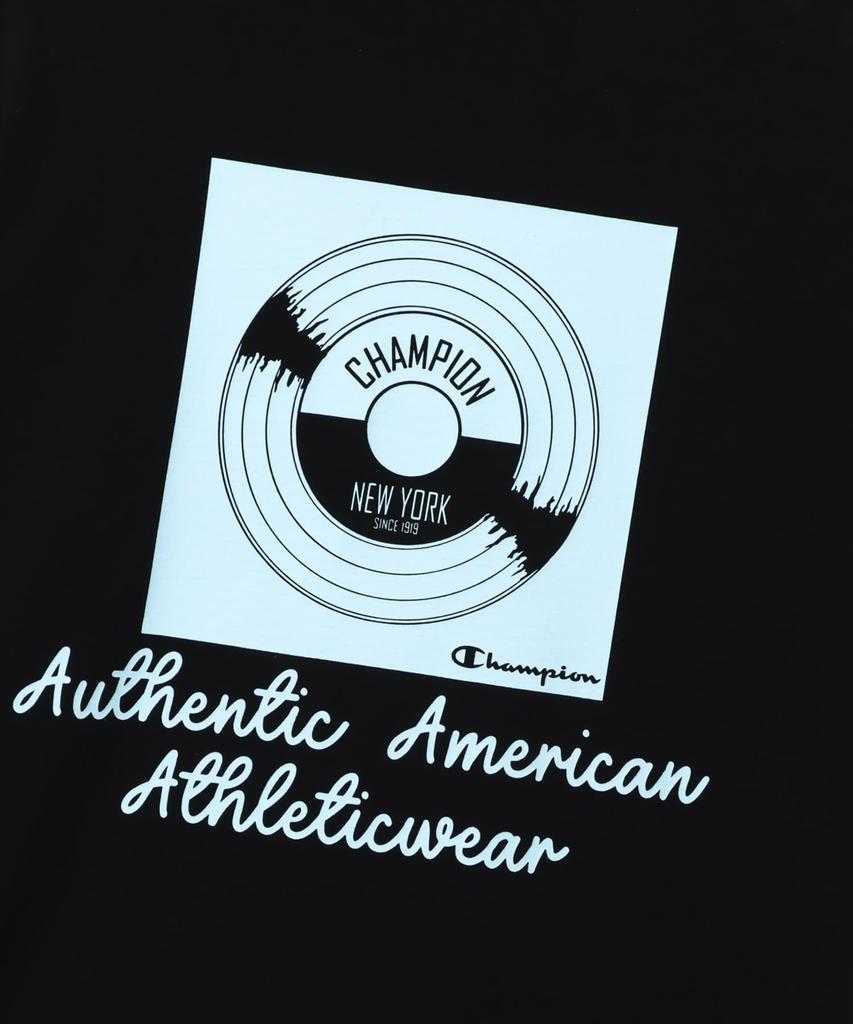 Champion Short Sleeve USA Crew Graphic Logo Men's T-Shirt, Basic, Black, 100% Cotton, Print, Neck, Print, C3-B341