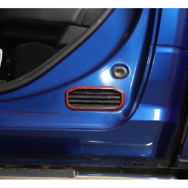 For 10-17 Dodge RAM 1500 Red Carbon Fiber Rear Car Door Side Air Vent Cover Trim