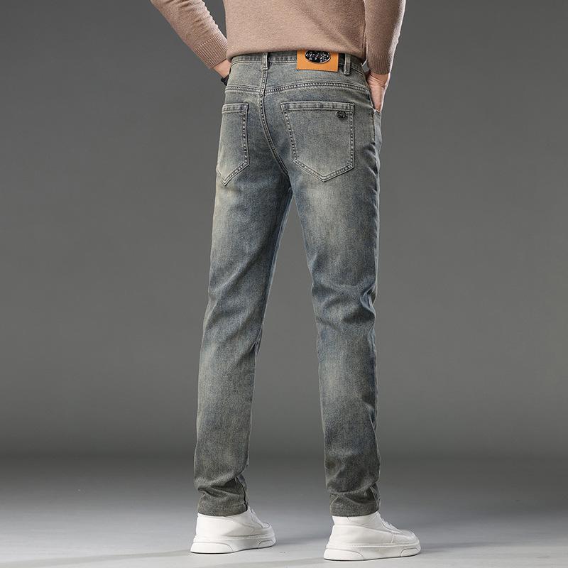 Men's Trendy Slim Stretch Jeans - Versatile, Youthful, Casual Straight Pants for Spring & Autumn