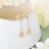 Exquisite Tassel Chain Pendant 925 Sterling Silver Round Cut 3mm Moissanite Waterdrop Dangle Earring for Women
