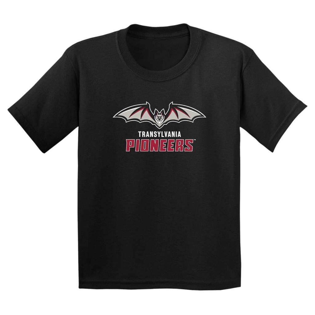 Transylvania University Pioneers Primary Logo - College Youth T-Shirt - Black