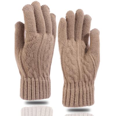 Winter Warm Gloves Men's Velvet Knitted Gloves