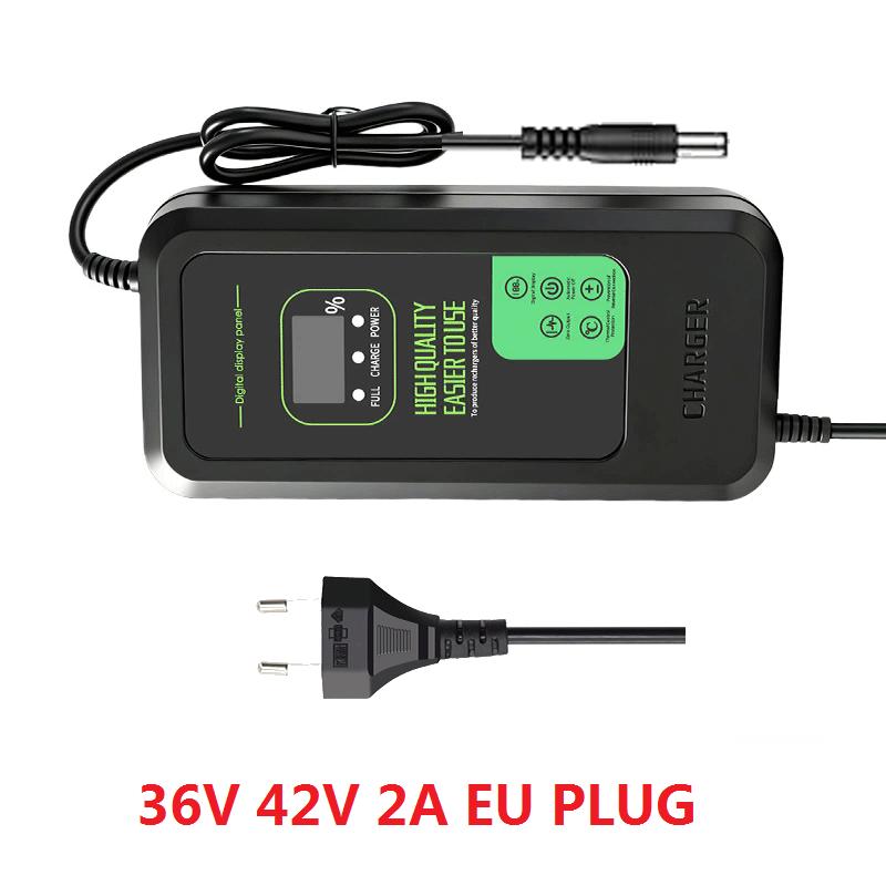 36V 42V / 48V 54.6V 2A /5A LED Charger For Lithium Battery Digital Display Power Supply Adapters Fast Charging With Cooling Fan