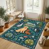 Dog Theme Crystal Velvet Rug Personalized Custom Name Text Soft Floor Mat Home Decor