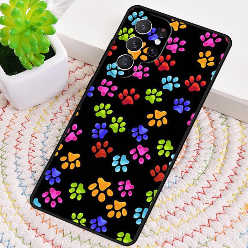 Watercolor Paw Prints TPU Phone Case For Samsung Galaxy Note 10 Pro S26 S25 S24 S23 S22 Ultra Plus S21 FE S20 Shockproof Cover
