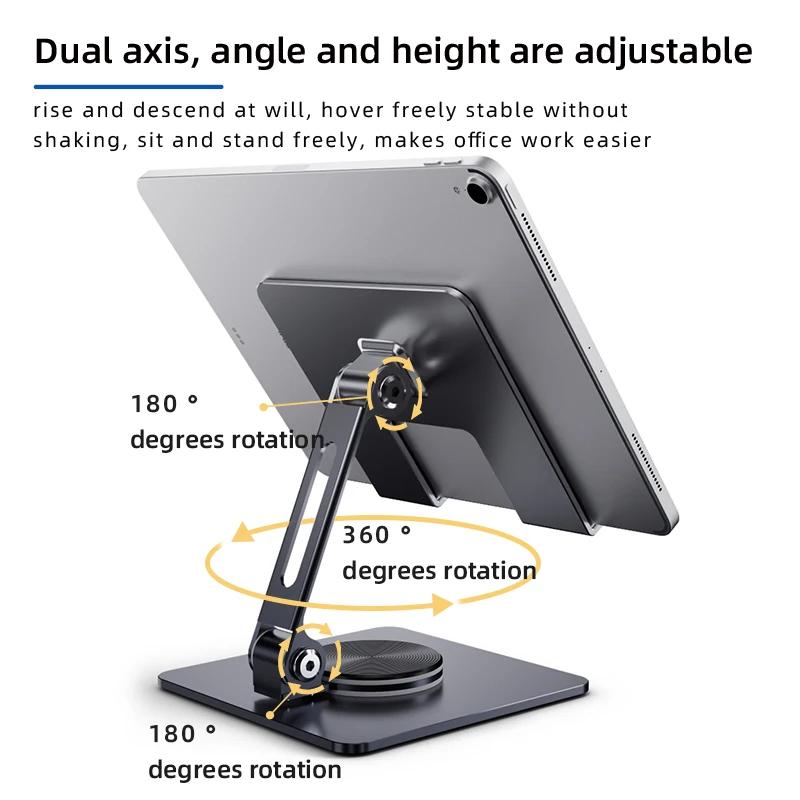 Metal Foldable Lifting Phone Holder Lazy Desktop Holder Swivel Tablet Stand Holder for IPad Pro Air Mini 10 11 12 13 Inch