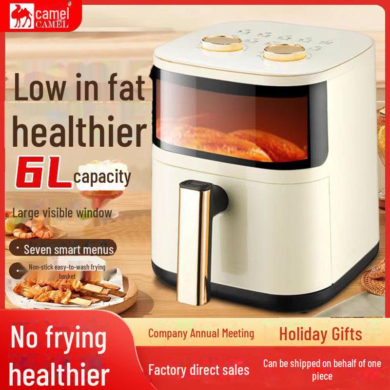 Camel 4L Household Smokeless Air Fryer - Mechanical Electric Fryer for French Fries, Ideal Gift.