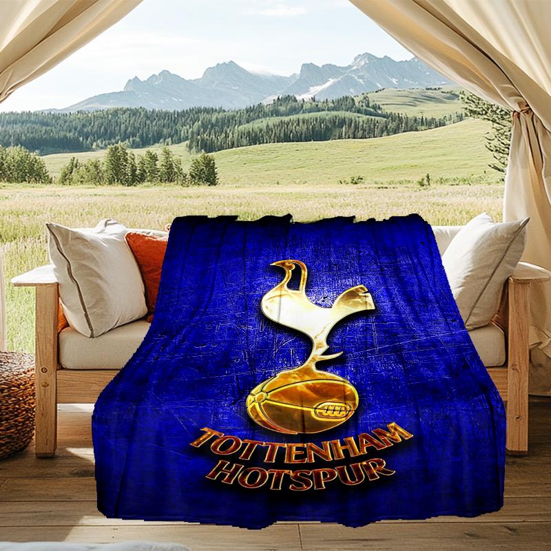 1 Stück Tottenham Hotspur F.C Design Gedruckte Weiche Flanelldecke Überwurf für Schlafzimmer Wohnzimmer Sofa Camping Reise Fan Geschenke Weihnachtsgeschenke