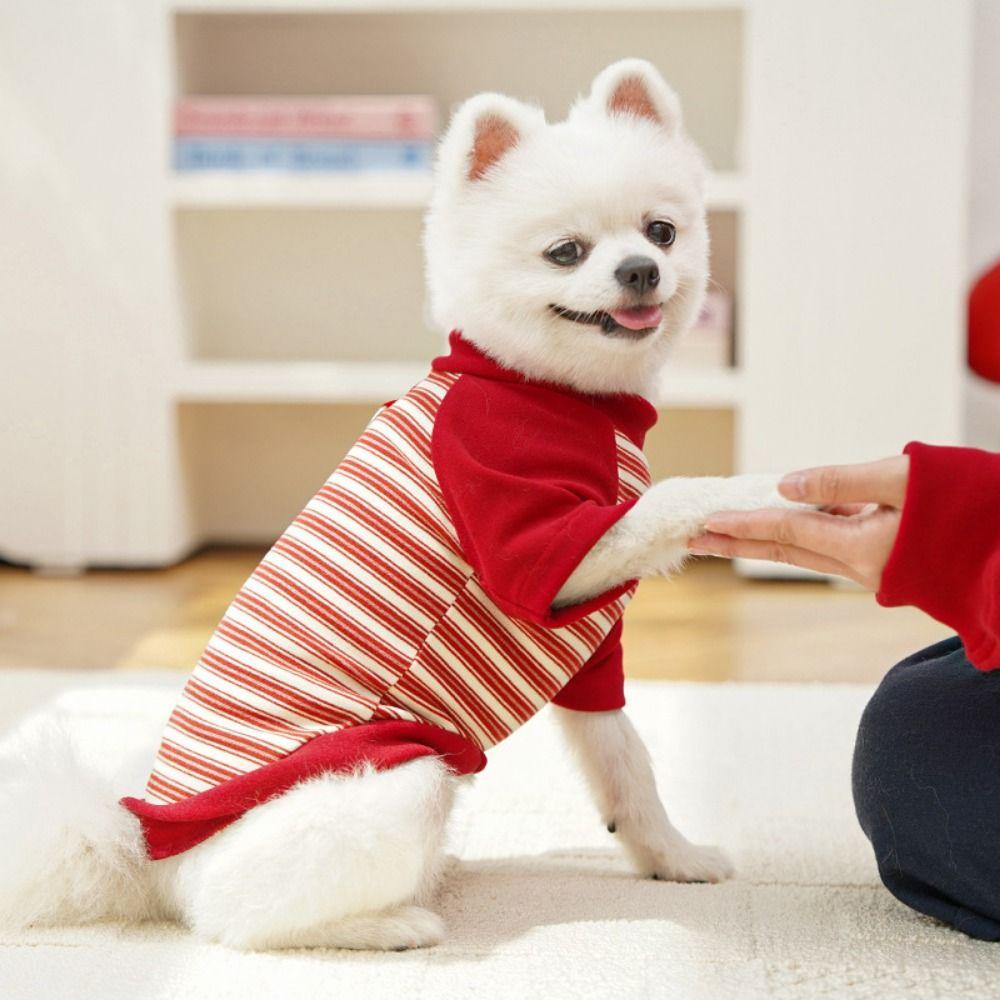 Comfortable Dog Hoodies Soft Dog Base Coat Fashion Striped Pet Clothes  Autumn and Winter