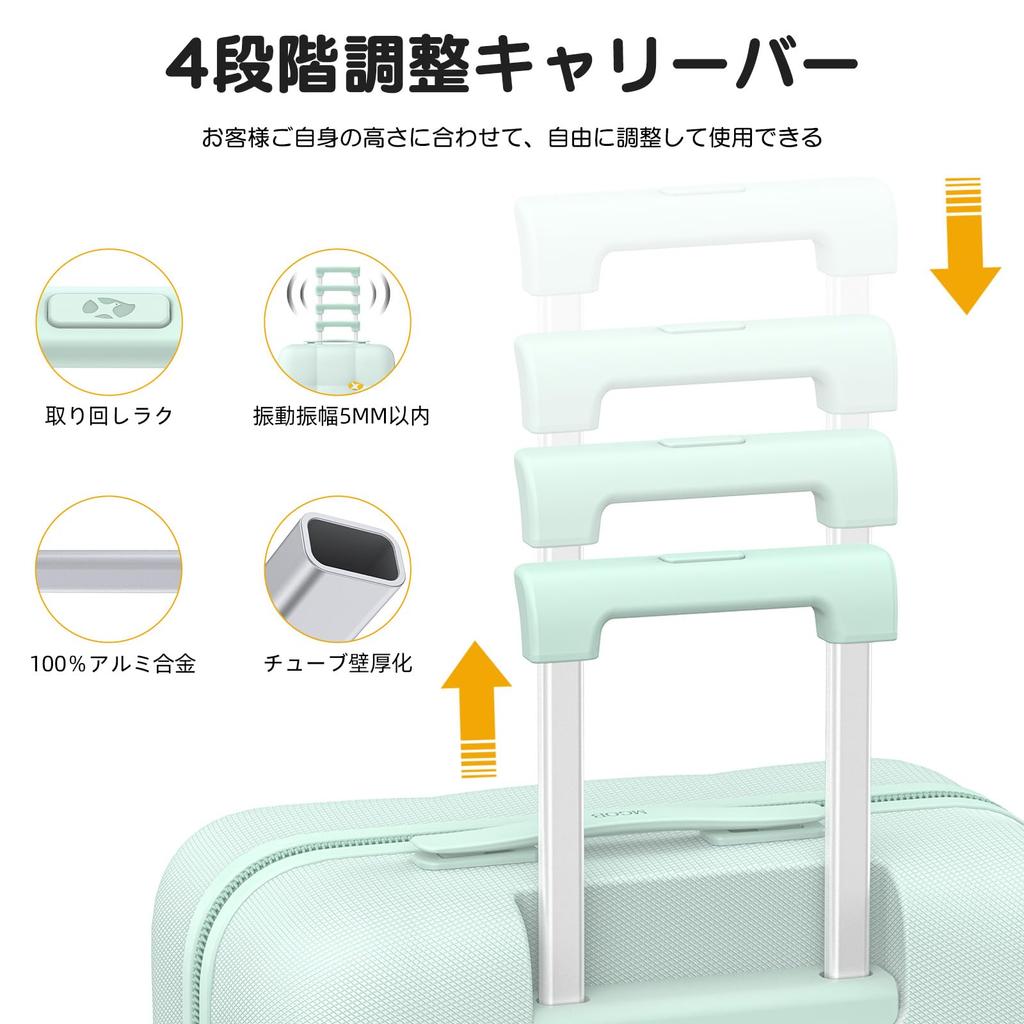 Carry Ultra Hook Double TSA Zipper Business Trip S Size for [MGOB] Case, Suitcase, Carry-on Bag, Cute, Lightweight, Function, Shockproof, Quiet,